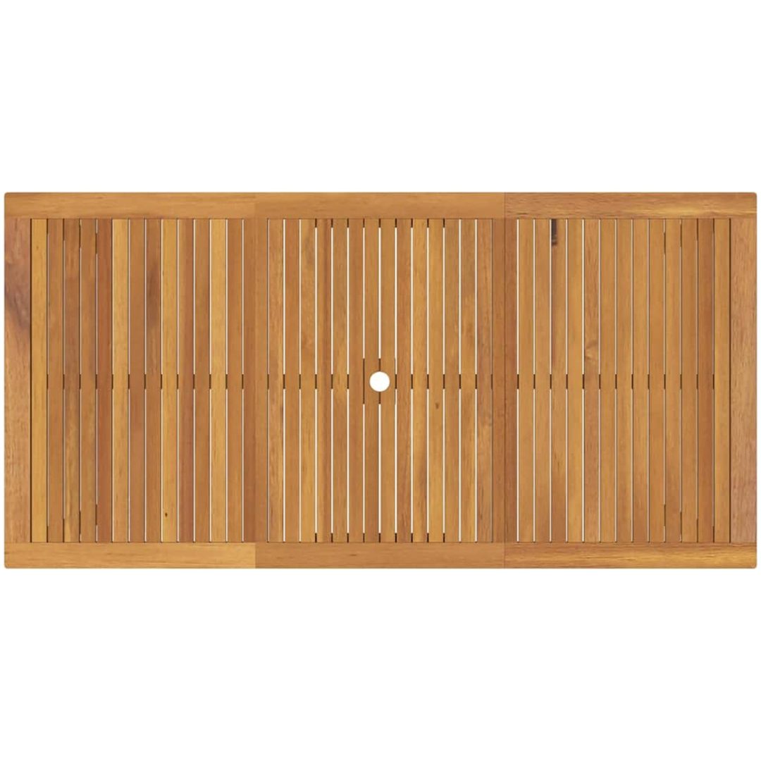 Trädgårdsmatgrupp 7 pcs Grå Metall & Trä vidaXL 200 x 100 x 74 cm – bild 8