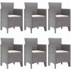 Trädgårdsmatgrupp 7 pcs Ljusgrå vidaXL 150 x 100 x 73 cm – miniatyr 4