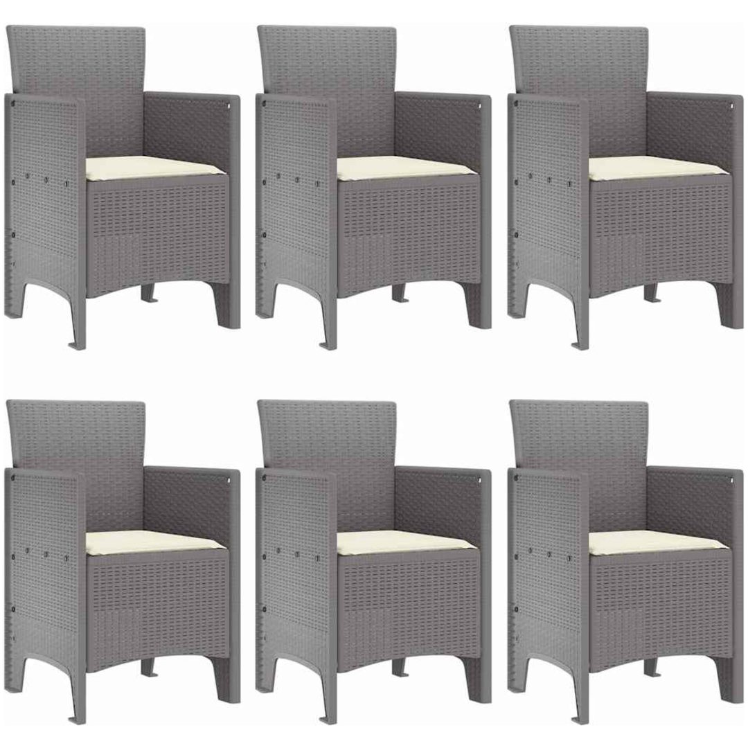 Trädgårdsmatgrupp 7 pcs Ljusgrå vidaXL 150 x 100 x 73 cm – bild 4