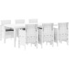 Trädgårdsmatgrupp 7 pcs Vit PE Rattan vidaXL 200 x 100 x 73 cm – miniatyr 2