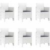 Trädgårdsmatgrupp 7 pcs Vit PE Rattan vidaXL 200 x 100 x 73 cm – miniatyr 5