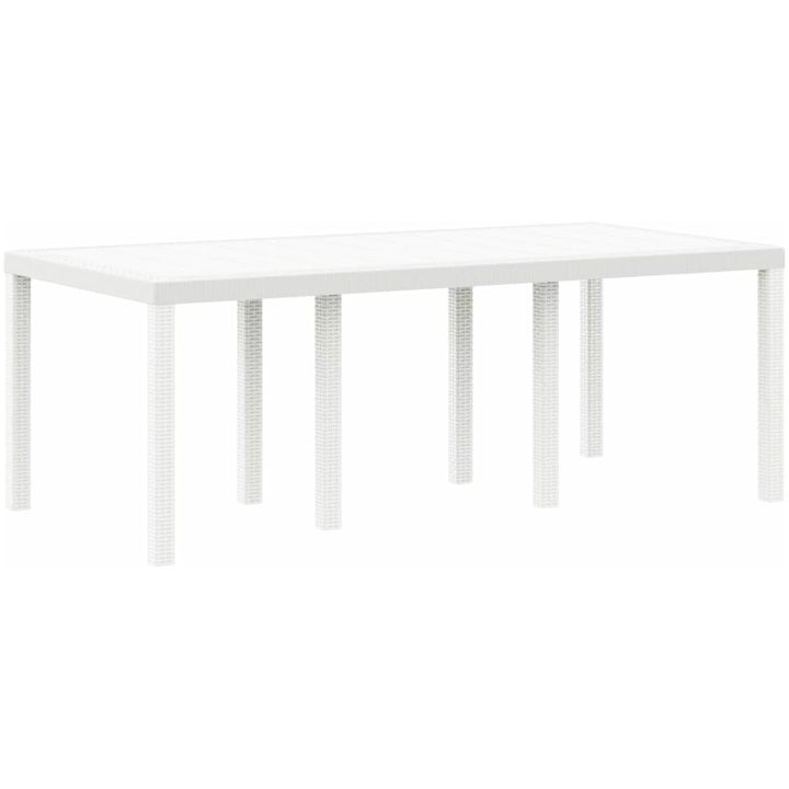 Trädgårdsmatgrupp 9 pcs Vit Poly Rattan, Glas vidaXL 200 x 100 x 73 cm – bild 5