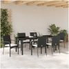 Trädgårdsmatgrupp med kudde 7 pcs Svart vidaXL 200 x 80 x 73 cm – miniatyr 4