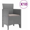 Trädgårdsmatsal 11 pcs Ljusgrå Konstrotting vidaXL 250 x 100 x 73 cm – miniatyr 5