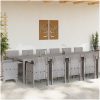 Trädgårdsmatsal 15 pcs Ljusgrå Poly Rattan, Aluminium vidaXL 14 - Sits – miniatyr 3