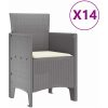 Trädgårdsmatsal 15 pcs Ljusgrå Poly Rattan, Aluminium vidaXL 14 - Sits – miniatyr 5