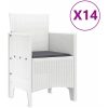 Trädgårdsmatsal 15 pcs Vit Plast-rattan och metall vidaXL Large – miniatyr 5