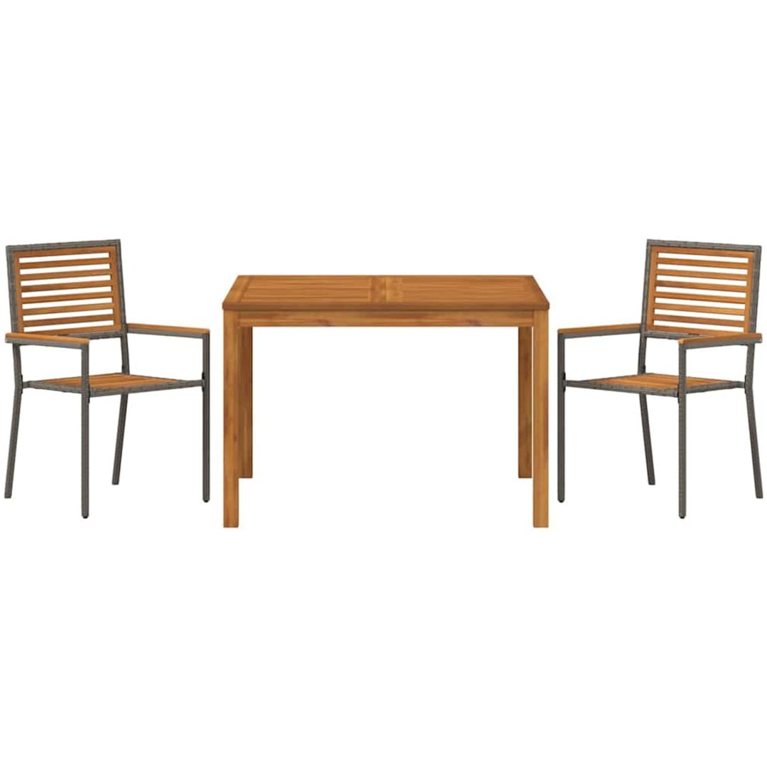 Trädgårdsmatsal 3 pcs Grå vidaXL 110 x 110 x 75 cm – bild 7