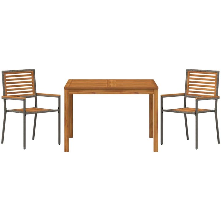 Trädgårdsmatsal 3 pcs Grå vidaXL 110 x 110 x 75 cm – bild 7