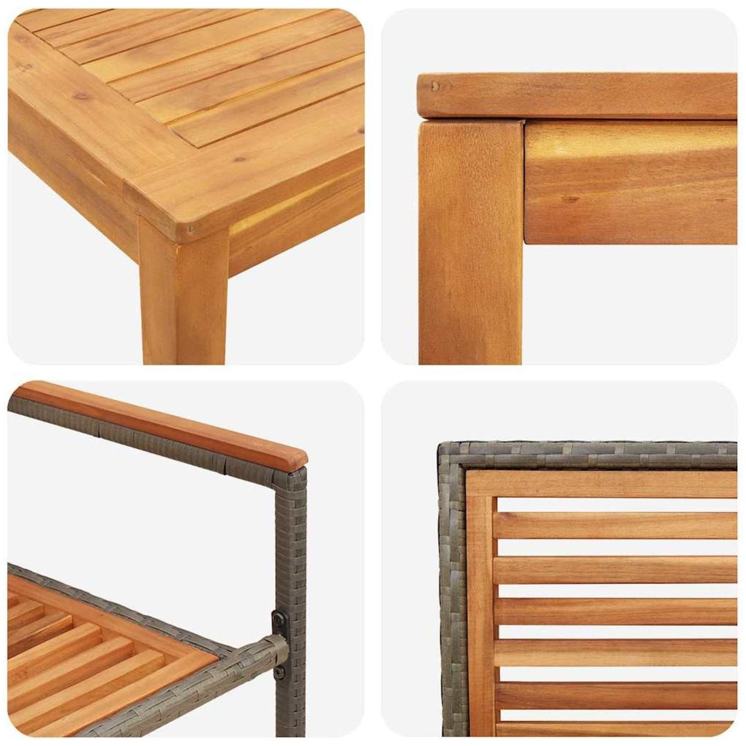 Trädgårdsmatsal 3 pcs Grå vidaXL 110 x 110 x 75 cm – bild 9