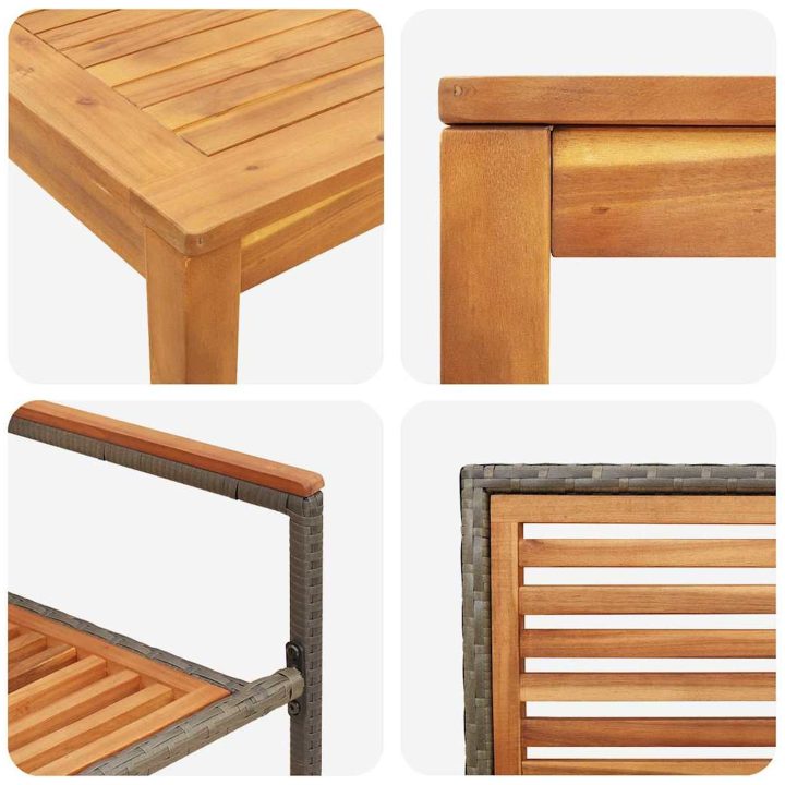 Trädgårdsmatsal 3 pcs Grå vidaXL 110 x 110 x 75 cm – bild 9