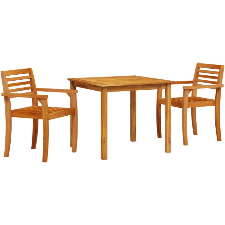 Trädgårdsmatsal 3 pcs Naturligt trä vidaXL 85 x 85 x 75 cm – bild 2