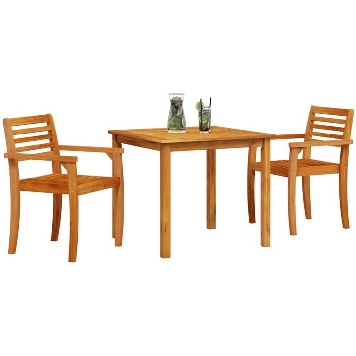 Trädgårdsmatsal 3 pcs Naturligt trä vidaXL 85 x 85 x 75 cm – bild 3