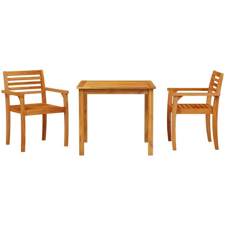 Trädgårdsmatsal 3 pcs Naturligt trä vidaXL 85 x 85 x 75 cm – bild 7