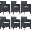 Trädgårdsmatsal 7 pcs Antracit PE Rattan vidaXL 150 x 100 x 73 cm – miniatyr 4