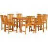 Trädgårdsmatsal 9 pcs Naturligt trä vidaXL 180 x 90 x 75 cm – miniatyr 2