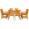 Trädgårdsmatsal 9 pcs Naturligt trä vidaXL 180 x 90 x 75 cm – miniatyr 7