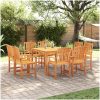 Trädgårdsmatsal 9 pcs Naturligt trä vidaXL 180 x 90 x 75 cm – miniatyr 1