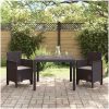 Trädgårdsmatsals-set 3 pcs Brun Polypropylen vidaXL 100 x 100 x 73 cm – miniatyr 3