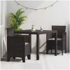 Trädgårdsmatsals-set 3 pcs Brun Polypropylen vidaXL 100 x 100 x 73 cm – miniatyr 1