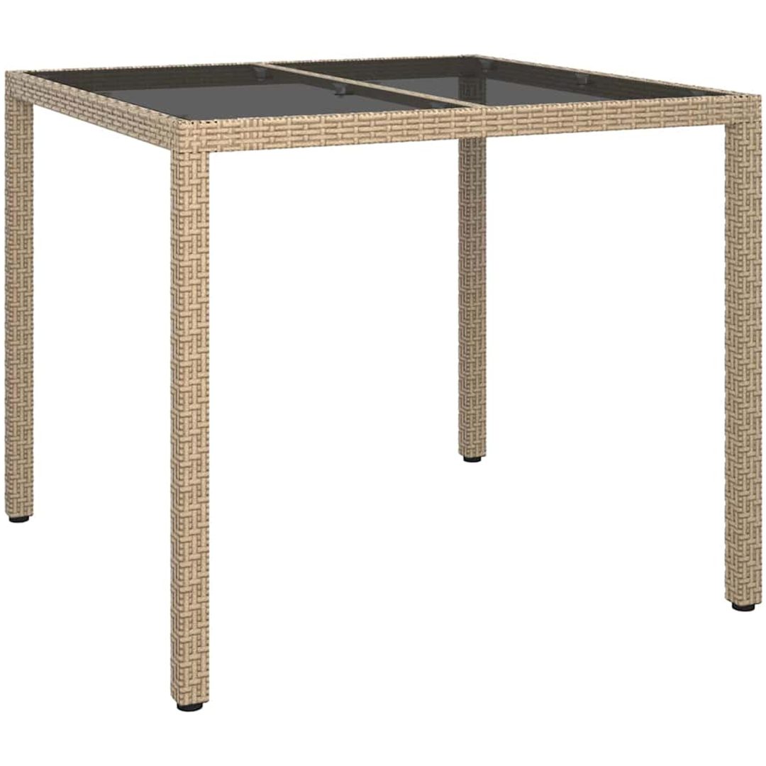 Trädgårdsmatsalsbord Beige Poly Rattan vidaXL 90 x 90 x 75 cm – bild 2