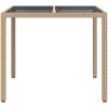 Trädgårdsmatsalsbord Beige Poly Rattan vidaXL 90 x 90 x 75 cm – miniatyr 3
