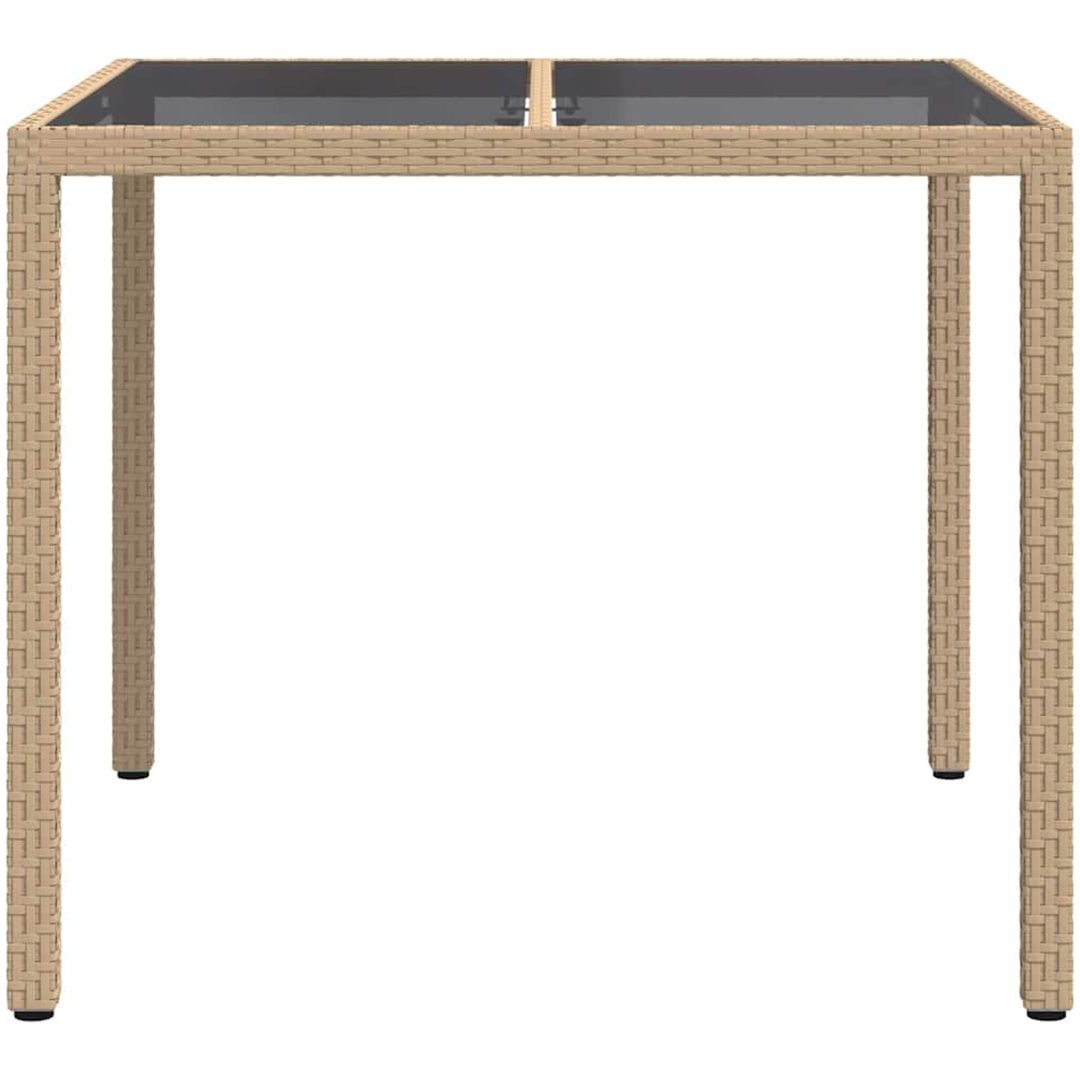 Trädgårdsmatsalsbord Beige Poly Rattan vidaXL 90 x 90 x 75 cm – bild 3