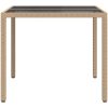 Trädgårdsmatsalsbord Beige Poly Rattan vidaXL 90 x 90 x 75 cm – miniatyr 4