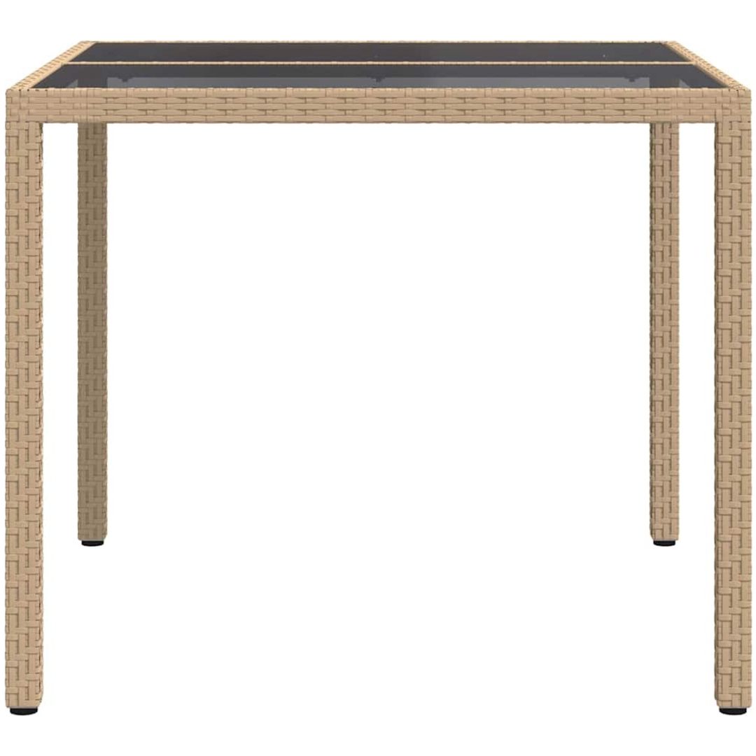 Trädgårdsmatsalsbord Beige Poly Rattan vidaXL 90 x 90 x 75 cm – bild 4