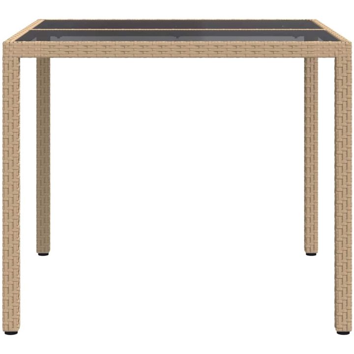 Trädgårdsmatsalsbord Beige Poly Rattan vidaXL 90 x 90 x 75 cm – bild 4
