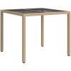 Trädgårdsmatsalsbord Beige Poly Rattan vidaXL 90 x 90 x 75 cm – miniatyr 5