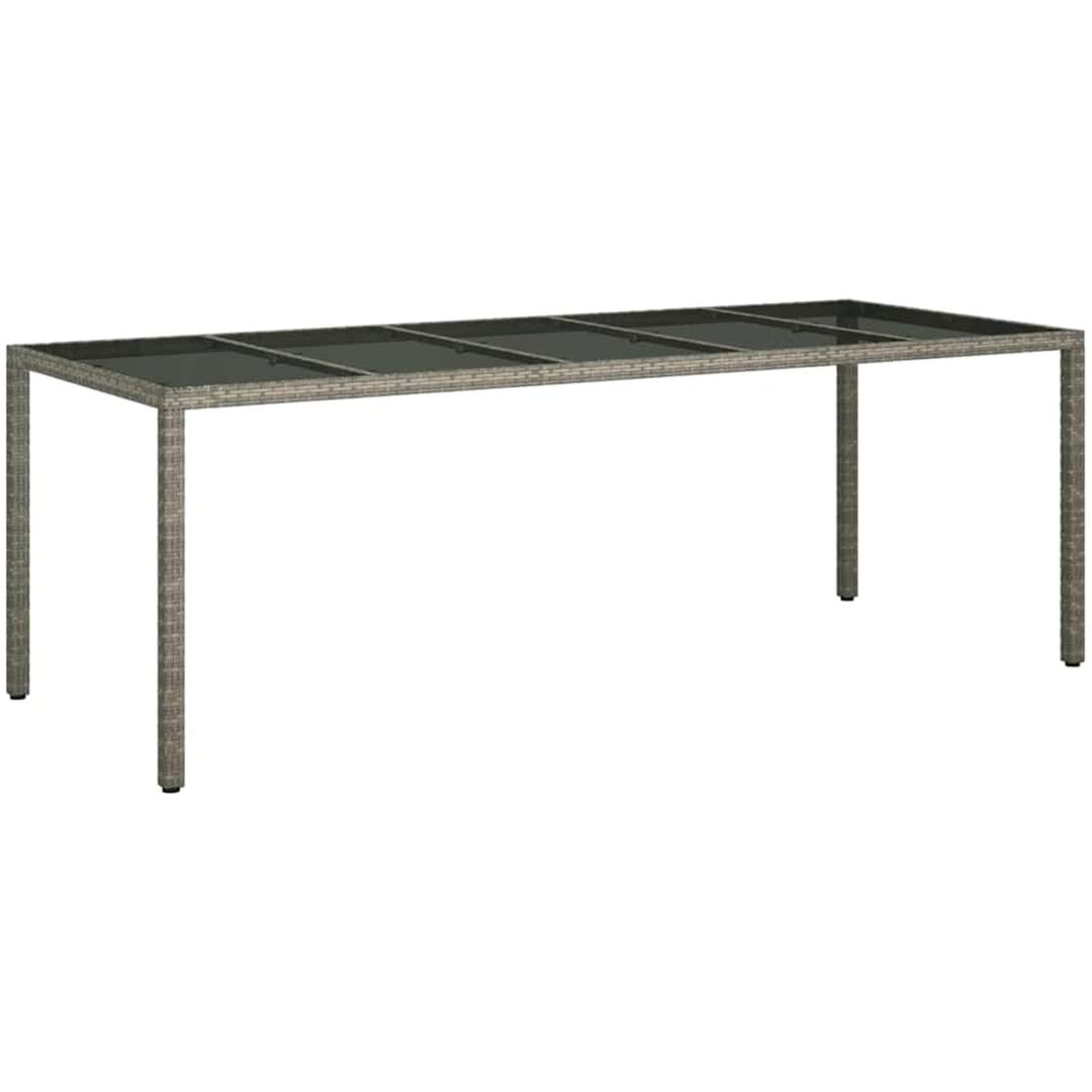 Trädgårdsmatsalsbord Grå Konstrotting vidaXL 250 x 100 x 75 cm – bild 2