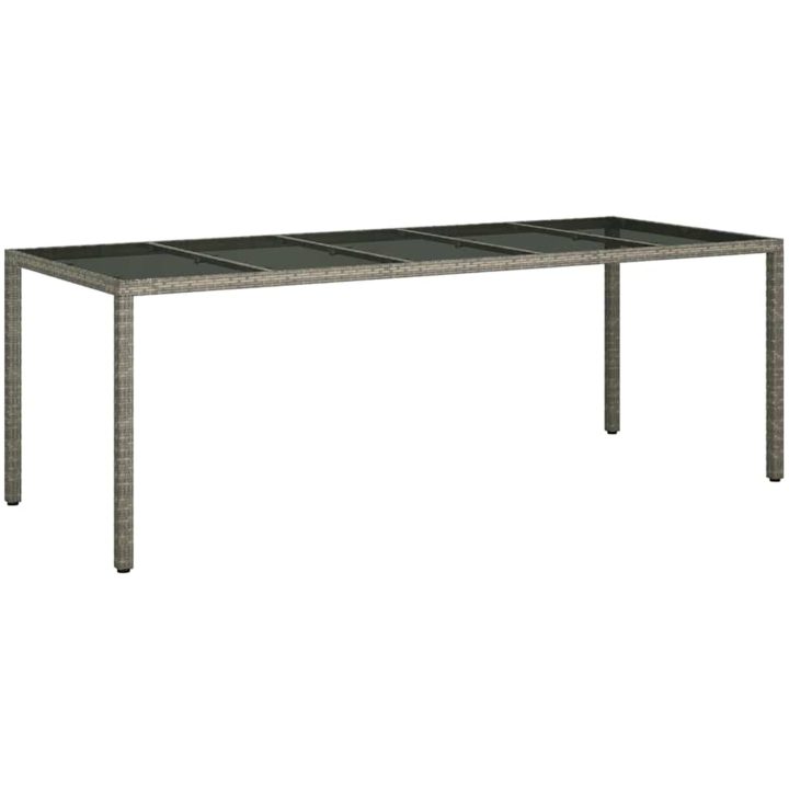 Trädgårdsmatsalsbord Grå Konstrotting vidaXL 250 x 100 x 75 cm – bild 2