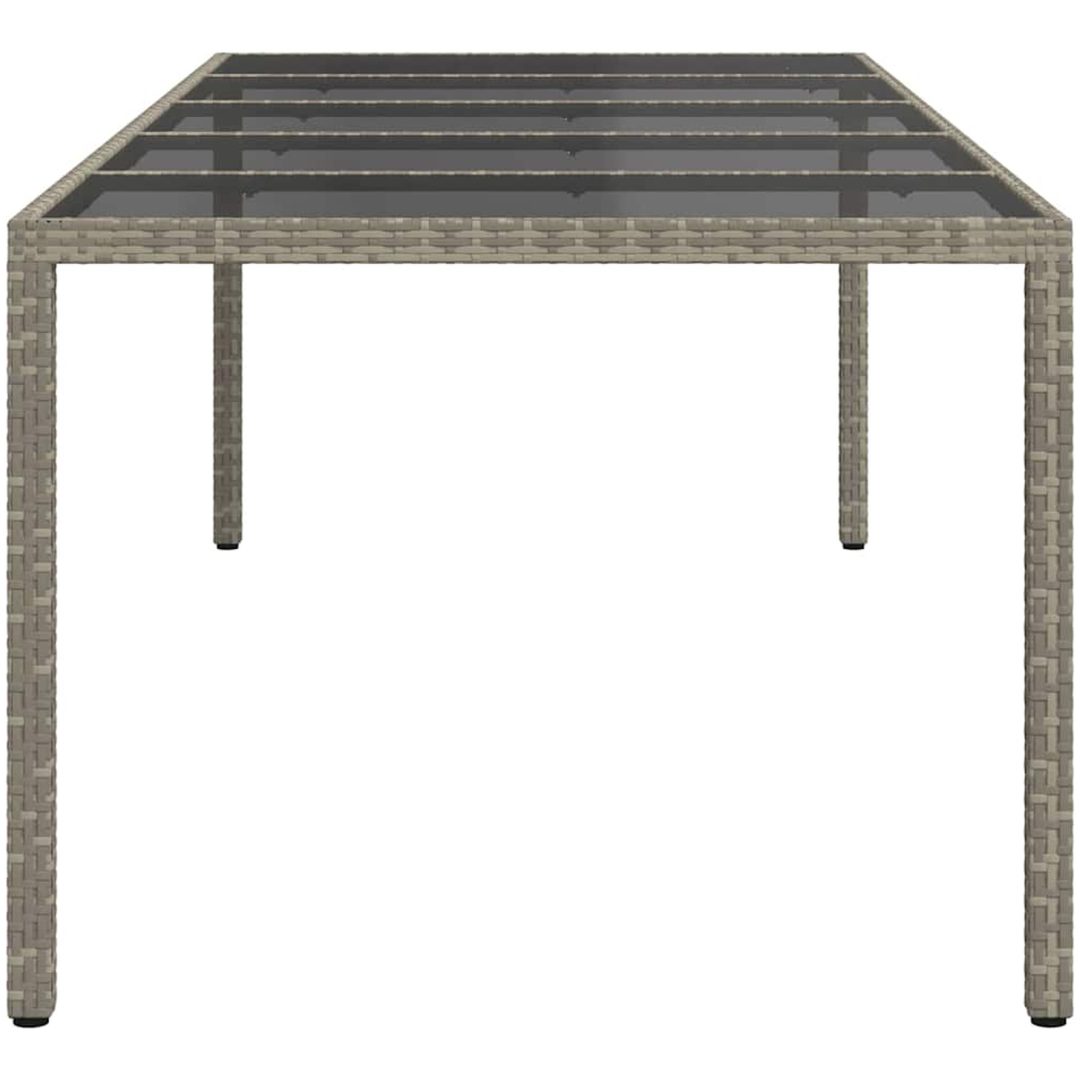 Trädgårdsmatsalsbord Grå Konstrotting vidaXL 250 x 100 x 75 cm – bild 4