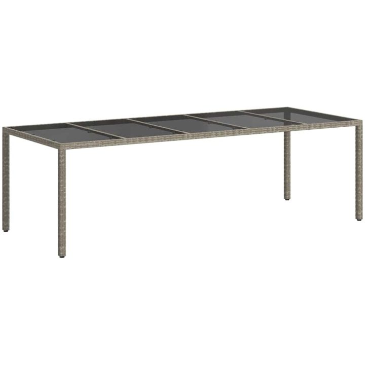 Trädgårdsmatsalsbord Grå Konstrotting vidaXL 250 x 100 x 75 cm – bild 5