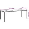 Trädgårdsmatsalsbord Grå Konstrotting vidaXL 250 x 100 x 75 cm – miniatyr 7