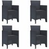 Trädgårdsmatsalset 5 pcs Antracit Plastharts vidaXL 150 x 100 x 73 cm – miniatyr 5