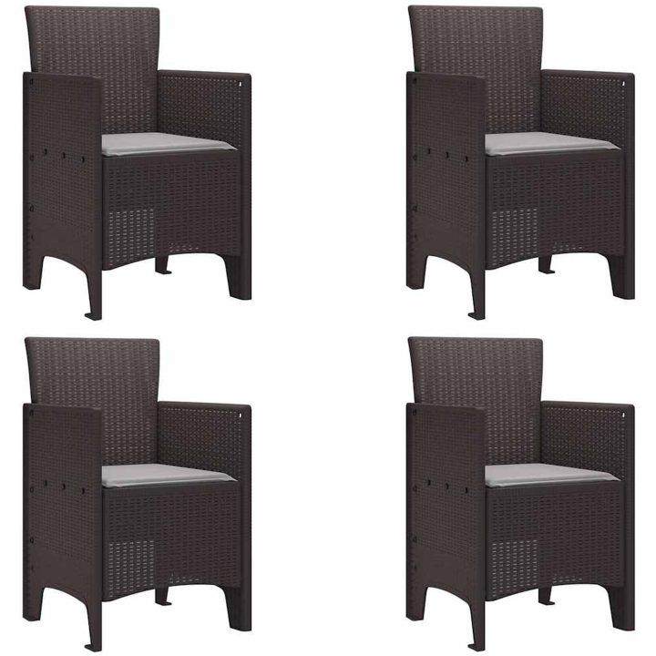 Trädgårdsmatsalset 5 pcs Brun Plast vidaXL 100 x 100 x 73 cm – bild 5