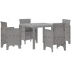 Trädgårdsmatsalset 5 pcs Ljusgrå Konstrotting vidaXL 100 x 100 x 73 cm – miniatyr 2
