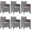 Trädgårdsmatsalset 7 pcs Ljusgrå Plast vidaXL 150 x 100 x 73 cm – miniatyr 4