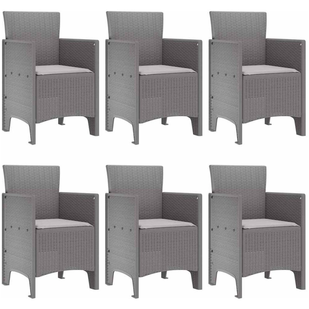 Trädgårdsmatsalset 7 pcs Ljusgrå Plast vidaXL 150 x 100 x 73 cm – bild 4