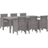 Trädgårdsmatsalset 7 pcs Ljusgrå Polypropylen vidaXL 200 x 100 x 73 cm – miniatyr 2