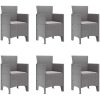 Trädgårdsmatsalset 7 pcs Ljusgrå Polypropylen vidaXL 200 x 100 x 73 cm – miniatyr 5
