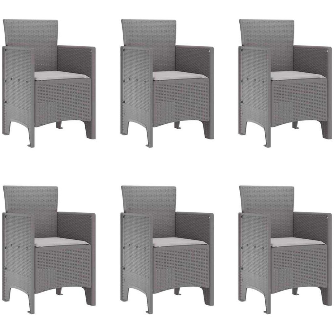 Trädgårdsmatsalset 7 pcs Ljusgrå Polypropylen vidaXL 200 x 100 x 73 cm – bild 5