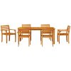 Trädgårdsmatsalset 7 pcs Naturlig vidaXL 180 x 90 x 75 cm – miniatyr 7