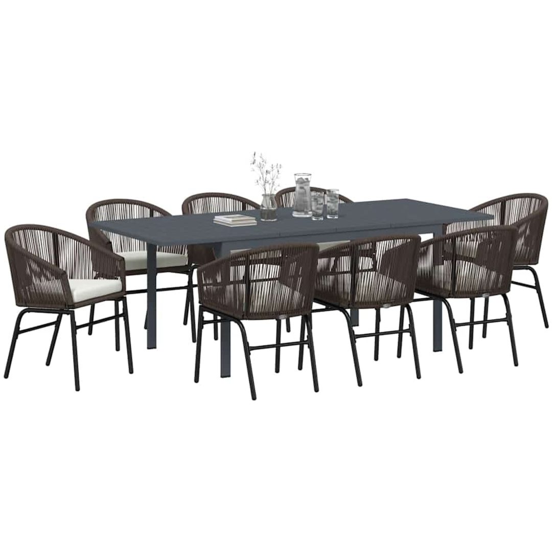 Trädgårdsmatsalset 9 pcs Brun vidaXL Large – bild 3