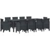 Trädgårdsmatsalsmöblemang 11 pcs Antracit vidaXL 250 x 100 x 73 cm – miniatyr 2