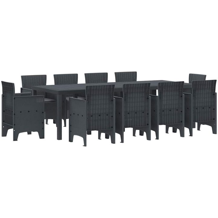 Trädgårdsmatsalsmöblemang 11 pcs Antracit vidaXL 250 x 100 x 73 cm – bild 2
