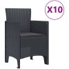 Trädgårdsmatsalsmöblemang 11 pcs Antracit vidaXL 250 x 100 x 73 cm – miniatyr 5