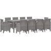 Trädgårdsmatsalsset 11 pcs Ljusgrå vidaXL 250 x 100 x 73 cm – miniatyr 2